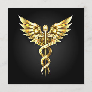 Guld polygonal symbol Caduceus Program