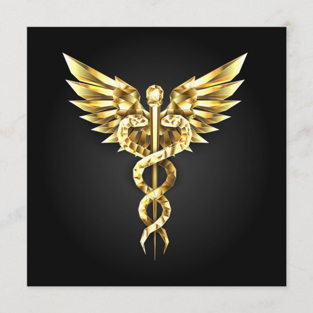 Guld polygonal symbol Caduceus Program (Framsida)