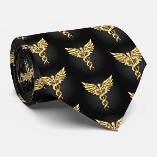 Guld Polygonal Symbol Caduceus Slips
