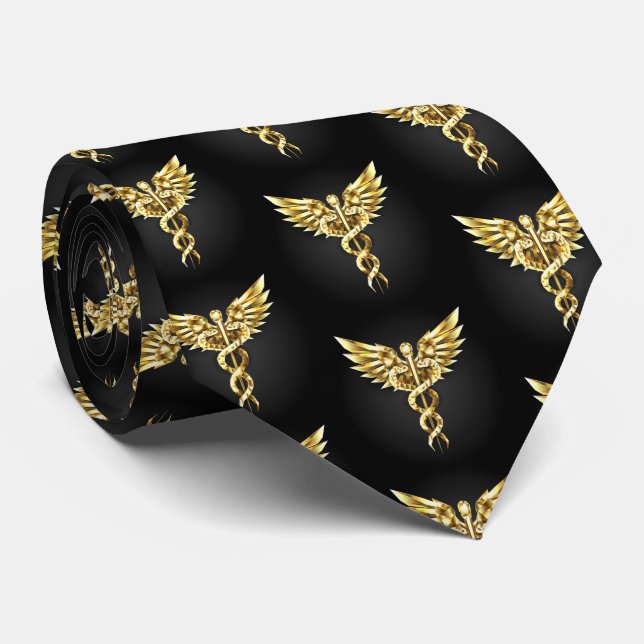Guld Polygonal Symbol Caduceus Slips (Rullad)