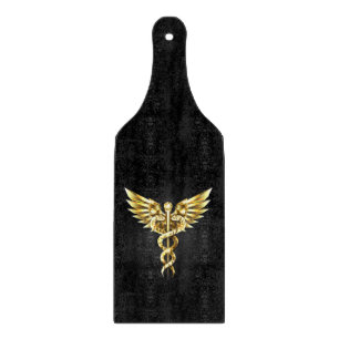 Guld polygonal symbol kaduceus
