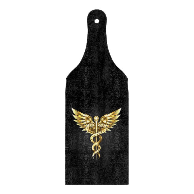 Guld polygonal symbol kaduceus (Framsidan)