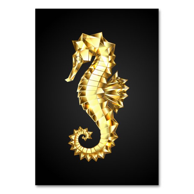 Guld Polygonsjöhäst Bordsnummer (Framsidan)