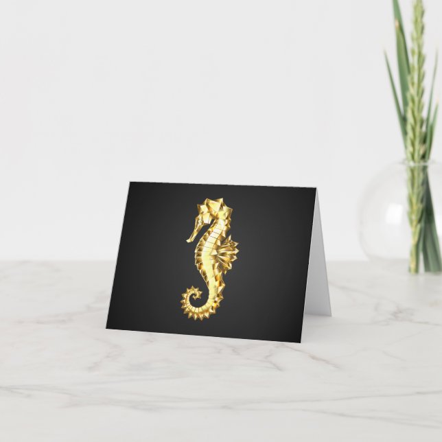 Guld Polygonsjöhäst Helgkort (Framsida)