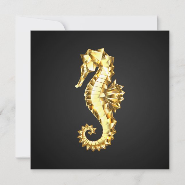 Guld Polygonsjöhäst Kort (Framsida)