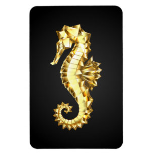Guld Polygonsjöhäst Magnet