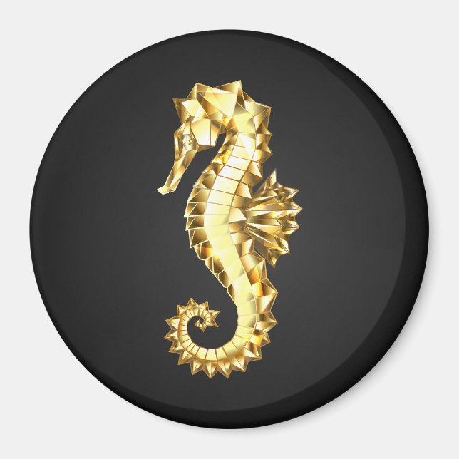 Guld Polygonsjöhäst Magnet (Framsidan)