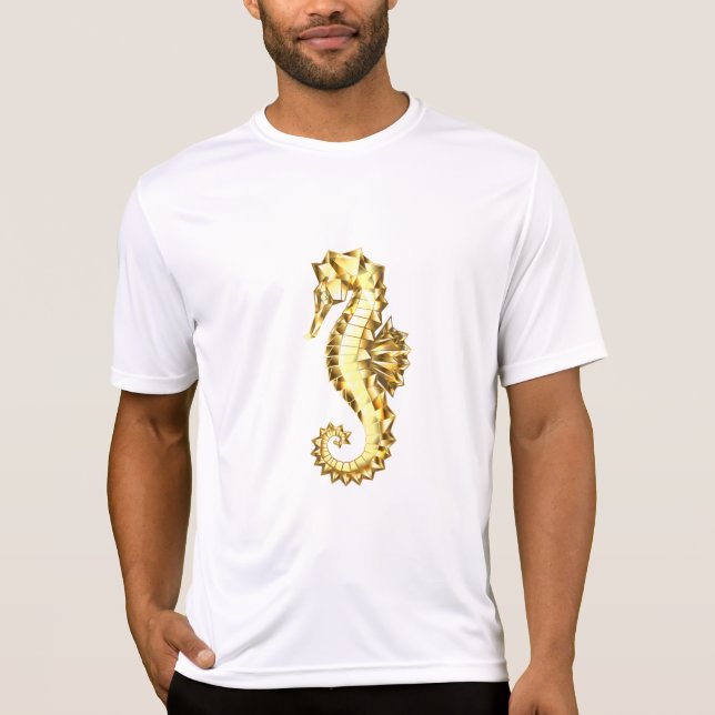 Guld Polygonsjöhäst T Shirt (Framsida)