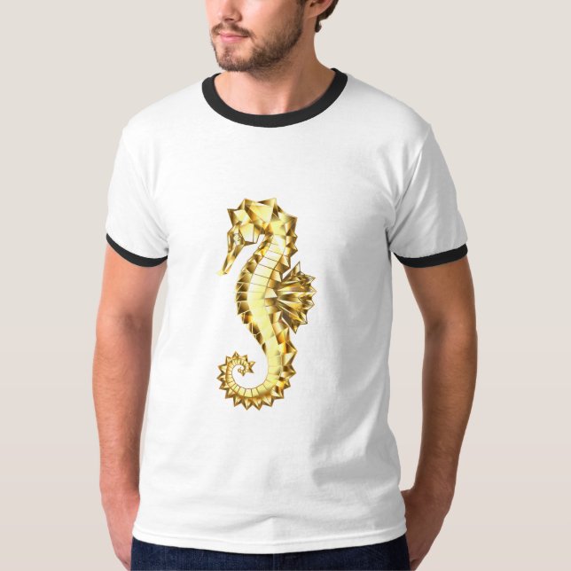 Guld Polygonsjöhäst T Shirt (Framsida)