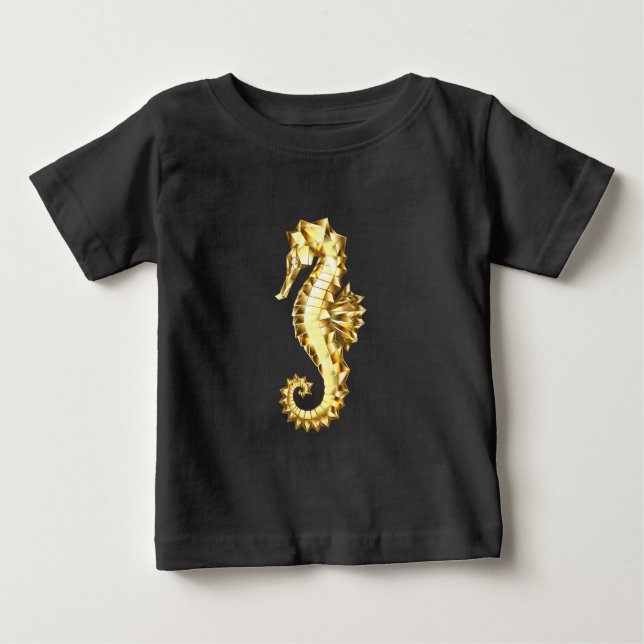 Guld Polygonsjöhäst T Shirt (Framsida)
