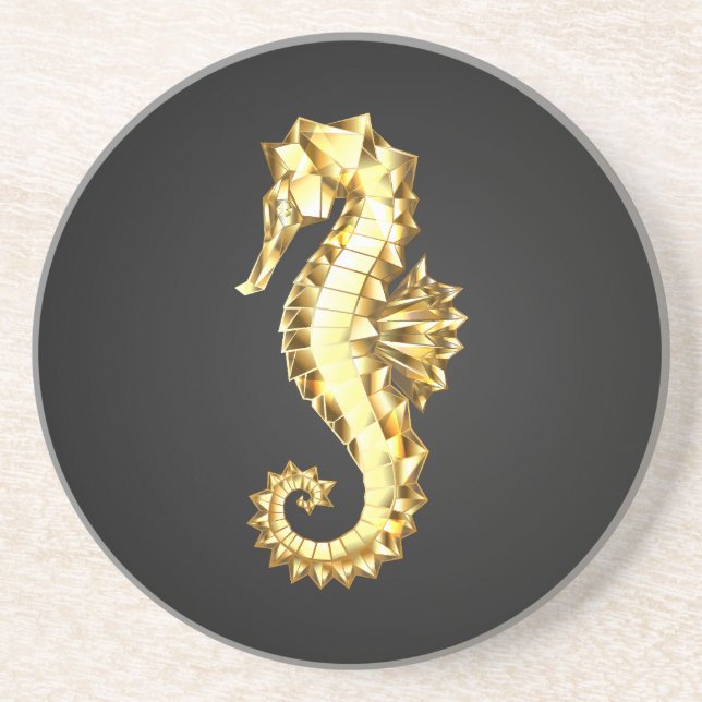 Guld Polygonsjöhäst Underlägg (Framsidan)