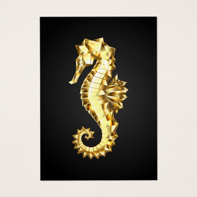 Guld Polygonsjöhäst Visitkort (Framsidan)