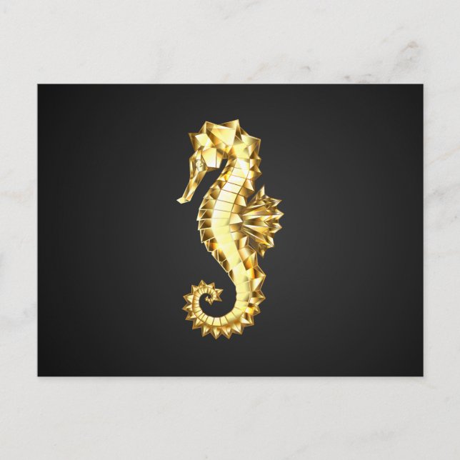 Guld Polygonsjöhäst Vykort (Framsida)