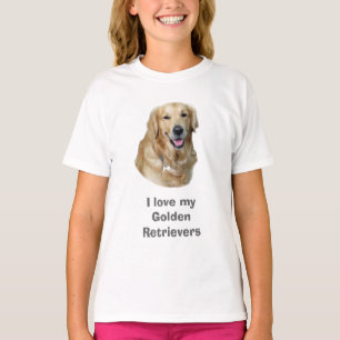 Guld- porträtt för Retrieverhundfoto T Shirt
