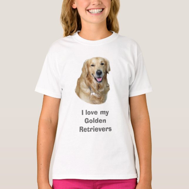 Guld- porträtt för Retrieverhundfoto T Shirt (Framsida)
