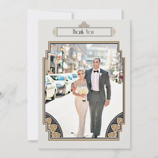 Guld- Posh tack för art déco Kort (Framsida)