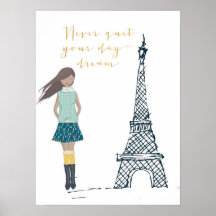 Guld Poster "Avsluta aldrig din dagdrömsoffert"