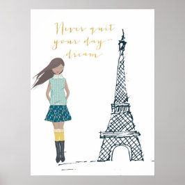 Guld Poster "Avsluta aldrig din dagdrömsoffert"