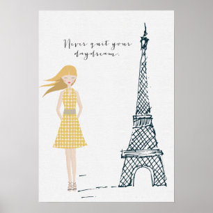 Guld Poster "Avsluta aldrig din dagdrömsoffert"