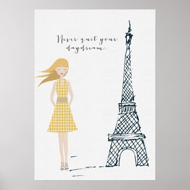 Guld Poster "Avsluta aldrig din dagdrömsoffert" (Framsidan)