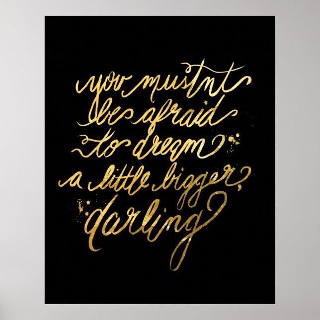 Guld Poster "Dream Bigger" (Framsidan)
