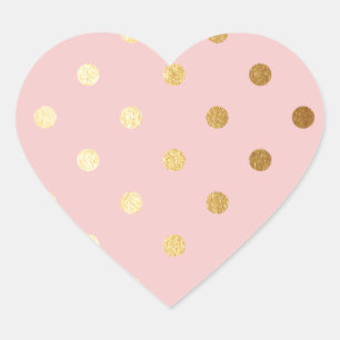 Guld- pricker på rosa backround hjärtformat klistermärke