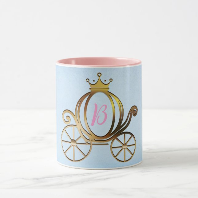 Guld Princess Carriage Blue Storybook Mugg (Center)