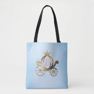 Guld Princess Carriage Blue Storybook Royal Tygkasse