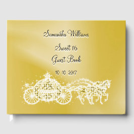 Guld Princess Coach & Horses Sweet 16 Gästböcker