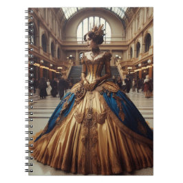 Guld Princess Steampunk Victorian Industrial Anteckningsbok