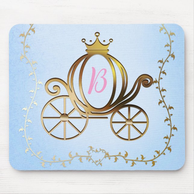 Guld Prinsess Kärran Blå Sagbok Musmatta (Framsidan)