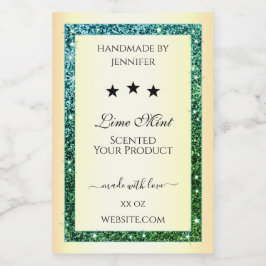 Guld produktförpackningsetiketter Teal Grönt Glitt Mat Etikett
