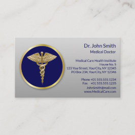 Guld Professionell Blue Medical Caduceus Tidsbeställning Kort