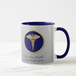 Guld Professionell Caduceus Medical Blue Mugg