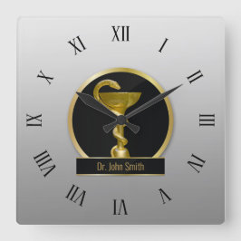 Guld Professionell Hygieia Medical Bowl Namn Fyrkantig Klocka