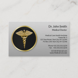 Guld Professionell Medical Caduceus Tidsbeställning Kort