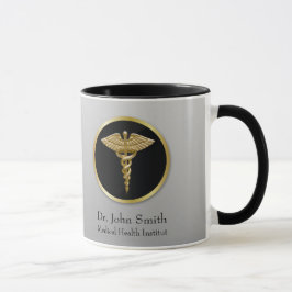 Guld Professionell Medicinsk Caduceus Mugg