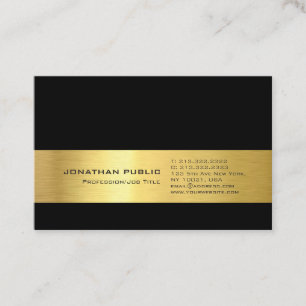 Guld Professionell Modern Design Elegant Black Visitkort