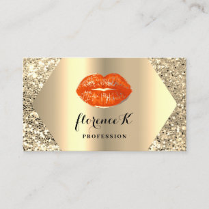 Guld Professionell Permanent makeup Artist Coral Visitkort