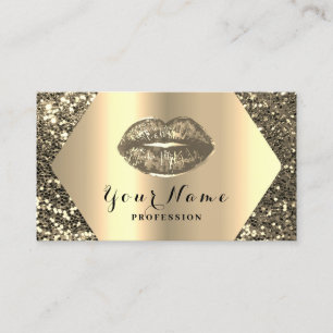Guld Professionell Permanent Makeup Artist Kiss Visitkort