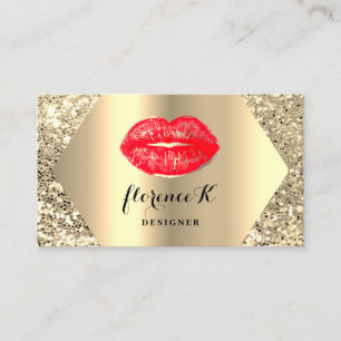 Guld Professionell Permanent Makeup Artist Red Visitkort