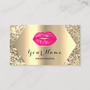 Guld Professionell Permanent makeup Artist Rosa Visitkort
