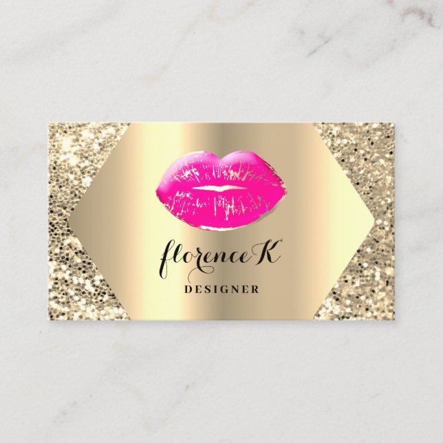 Guld Professionell Permanent makeup Artist Rosa Visitkort (Framsida)