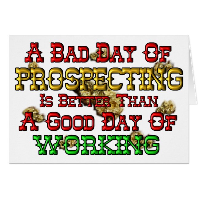 Guld- prospektera hälsningskort (Framsidan Horizontal)