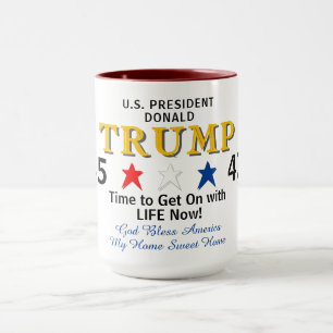 Guld Prresident Trump 45 47 Rött vitt blått Mugg