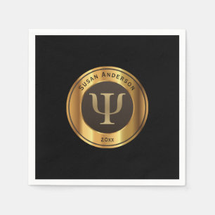 Guld Psi-symbol - psykolog Studenten Napkins Pappersservett