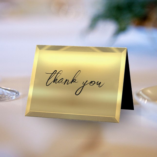 Guld Pub Elegant bröllop Tack Kort (Gold Bar Elegant Wedding Thank You Card)
