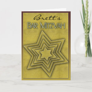 Guld- pub Mitzvah/davidsstjärna Kort