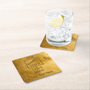 Guld Pub Underlägg Papper Kvadrat