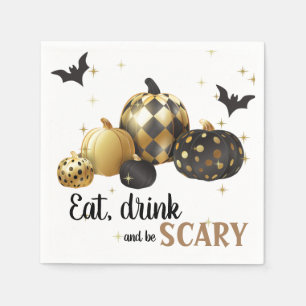 Guld pumkin elegant halloween Pappersservett